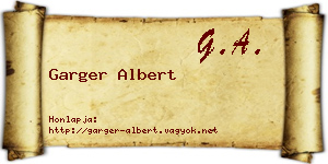 Garger Albert névjegykártya